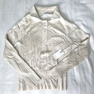 Good American NWT Plaited Polo Pullover Sweater 5/6